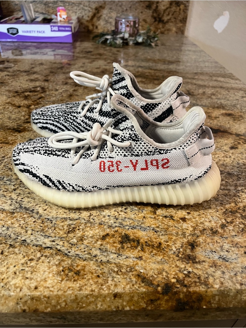 Yeezy Boost 350 V2 Zebra White Black with Red Accent